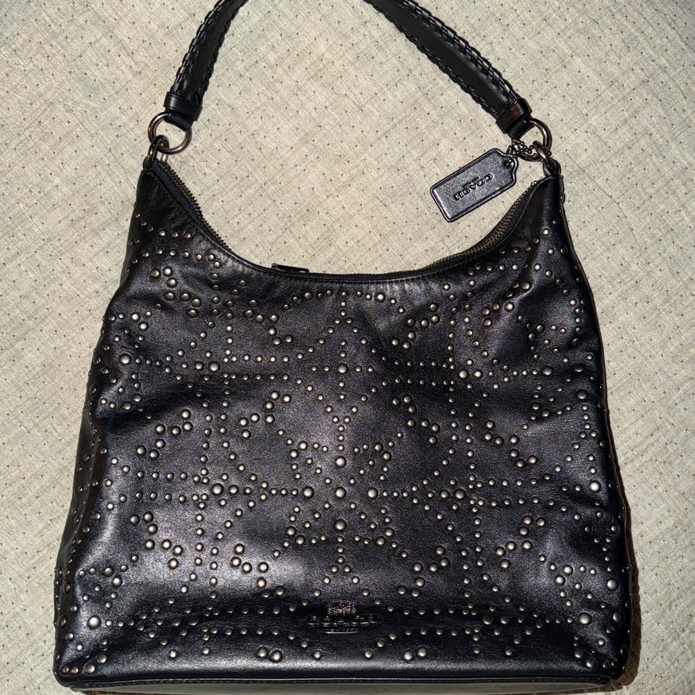 *Rare* Coach Black Studded Shoulder Bag - Vintage!